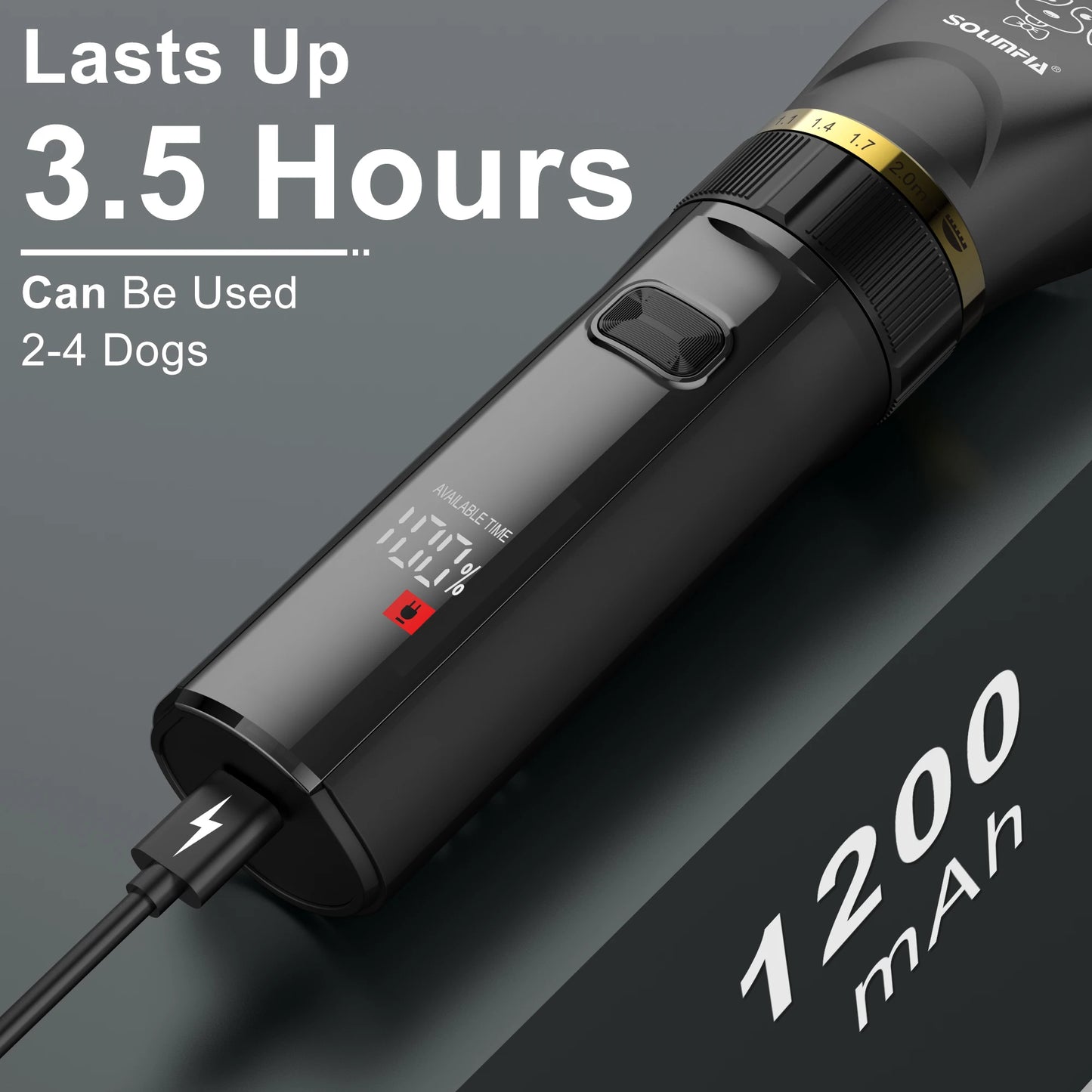 Solimpia Professional Dog Hair Trimmer Low-noise Cat Grooming Clippers for Dog Rechargeable Hair Cutters Haircut Machine