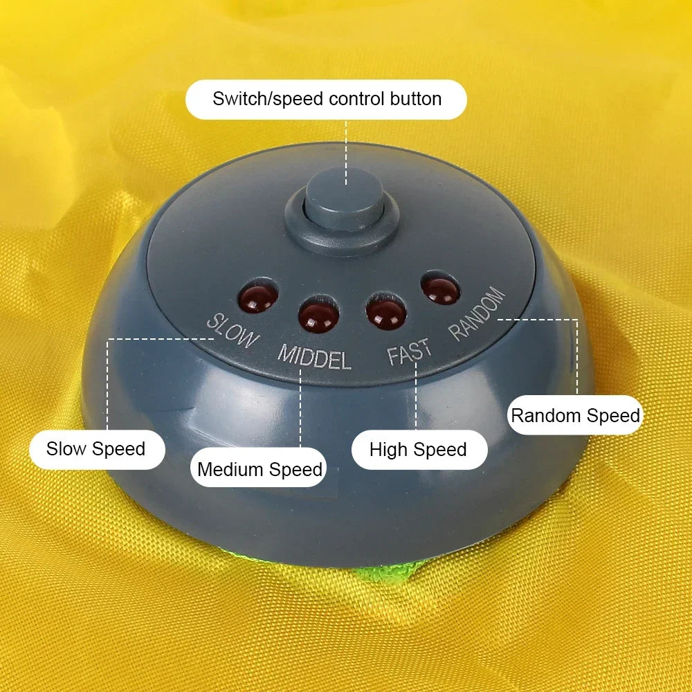 Electric Cat Toy Plate 4 Speeds Automatic Interactive Pet Toy For Cat Kitty Motion Undercover Mouse Fabric Moving Feather Toy