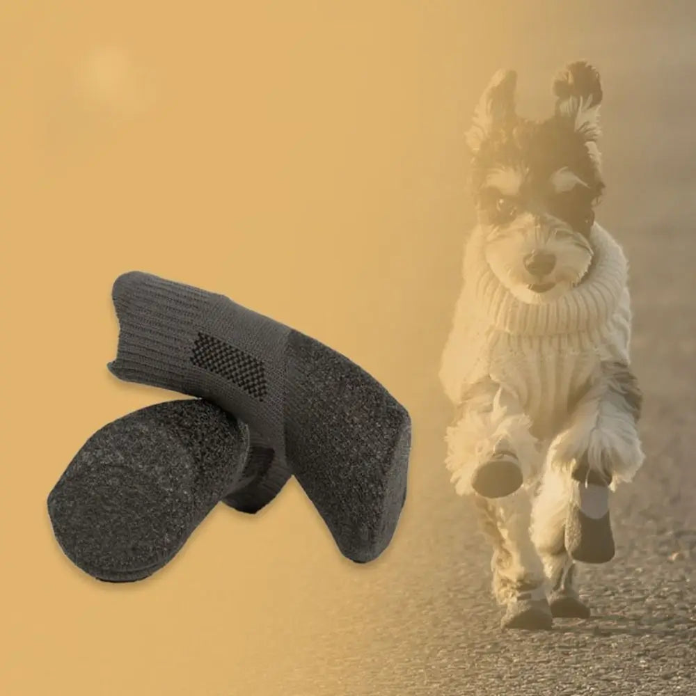 4pcs Dog Boots Waterproof Pet Socks Shoes Breathable Anti-dirty Dog Shoes Non-slip Dog Paw Protector Outdoor