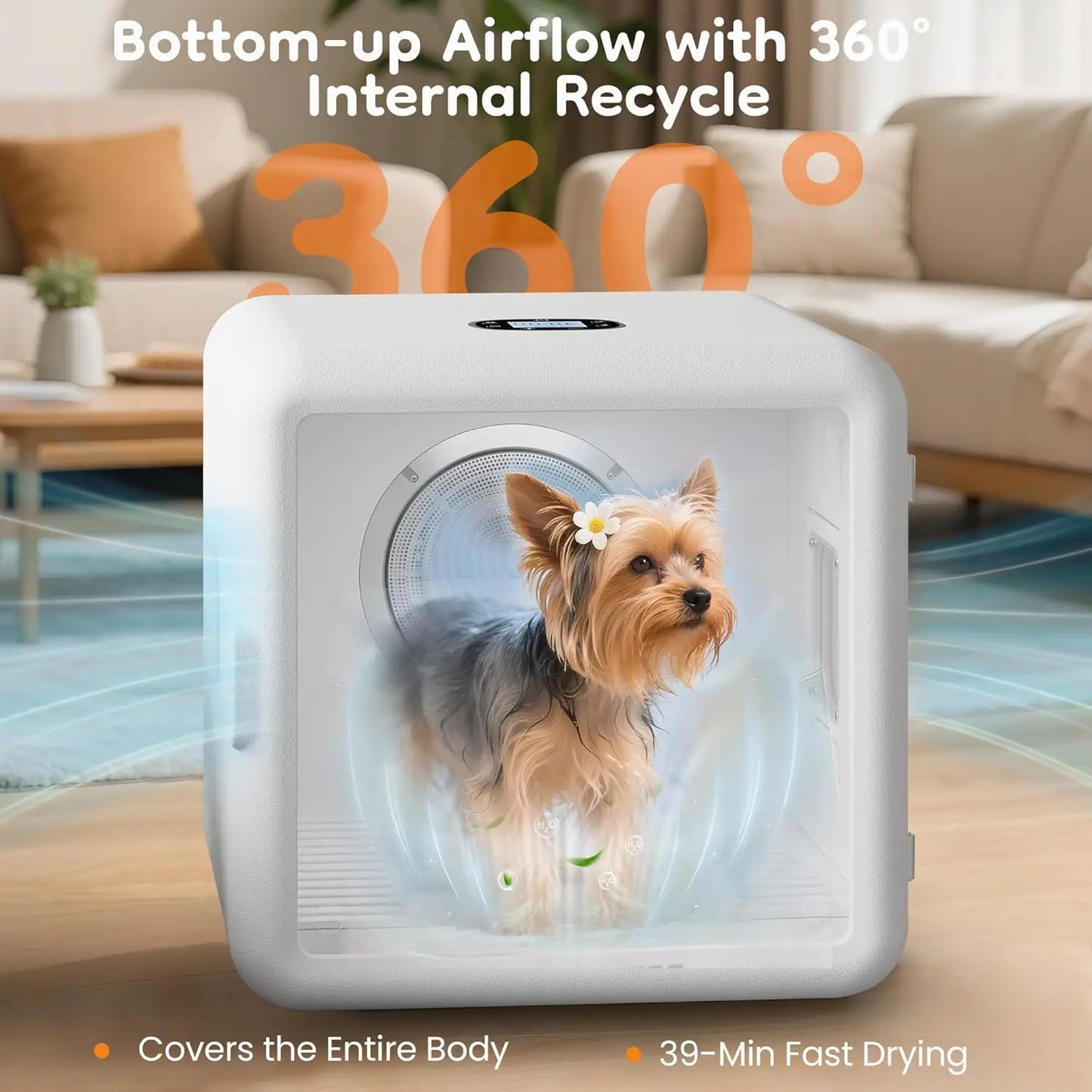 Automatic Pet Hair Dryer Box, 65L Large Capacity Dog Dryer for Cats & Small Dogs, Ultra Quiet Portable Pet Dryer, Customized