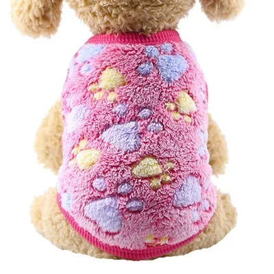 Cartoon Fleece Pet Cat Clothes Winter Warm Pet Dog Vest Puppy Cat Sweater Dog Clothes For Small Dogs Cats Coat Jacket Pet Outfit