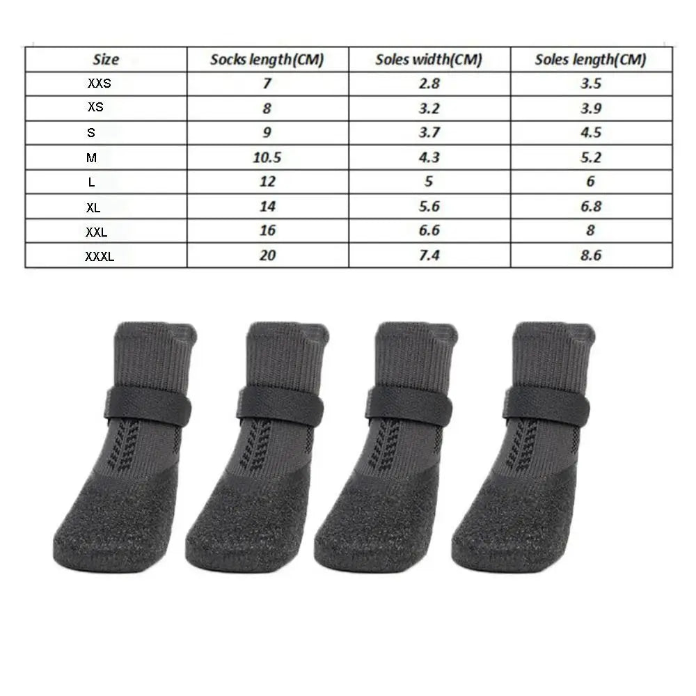 4pcs Dog Boots Waterproof Pet Socks Shoes Breathable Anti-dirty Dog Shoes Non-slip Dog Paw Protector Outdoor