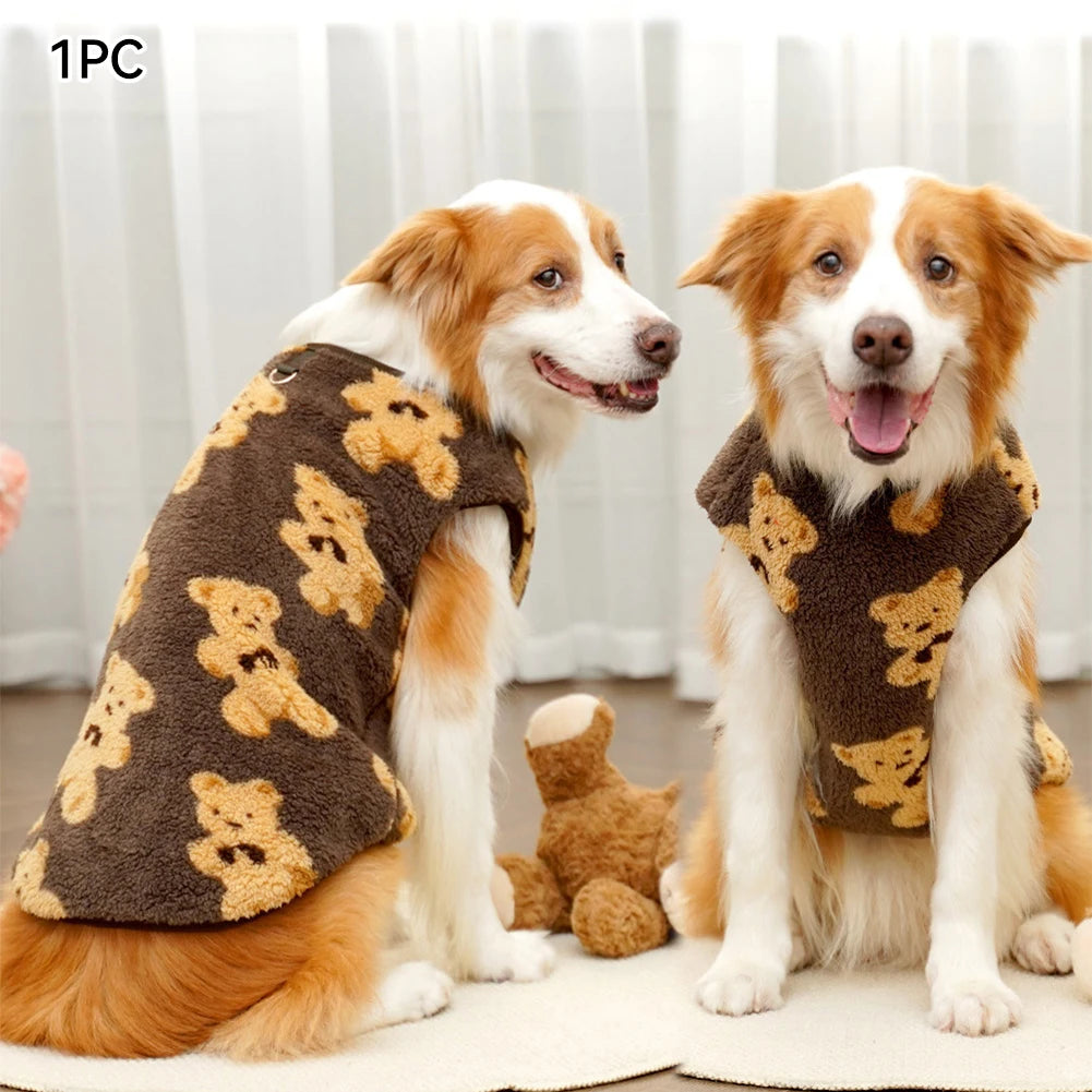M-7XL Pet Warm Flannel Clothes Winter Dog Cat Coat Pet Clothes 5-35kg Bichon French Bulldog Clothes Pajamas