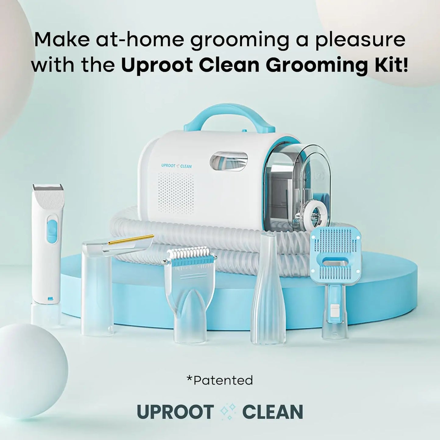 7-in-1 Pet Grooming Vacuum Kit for Cats and Dogs with Brush, Deshed, Trim, Clean & Dry Attachments