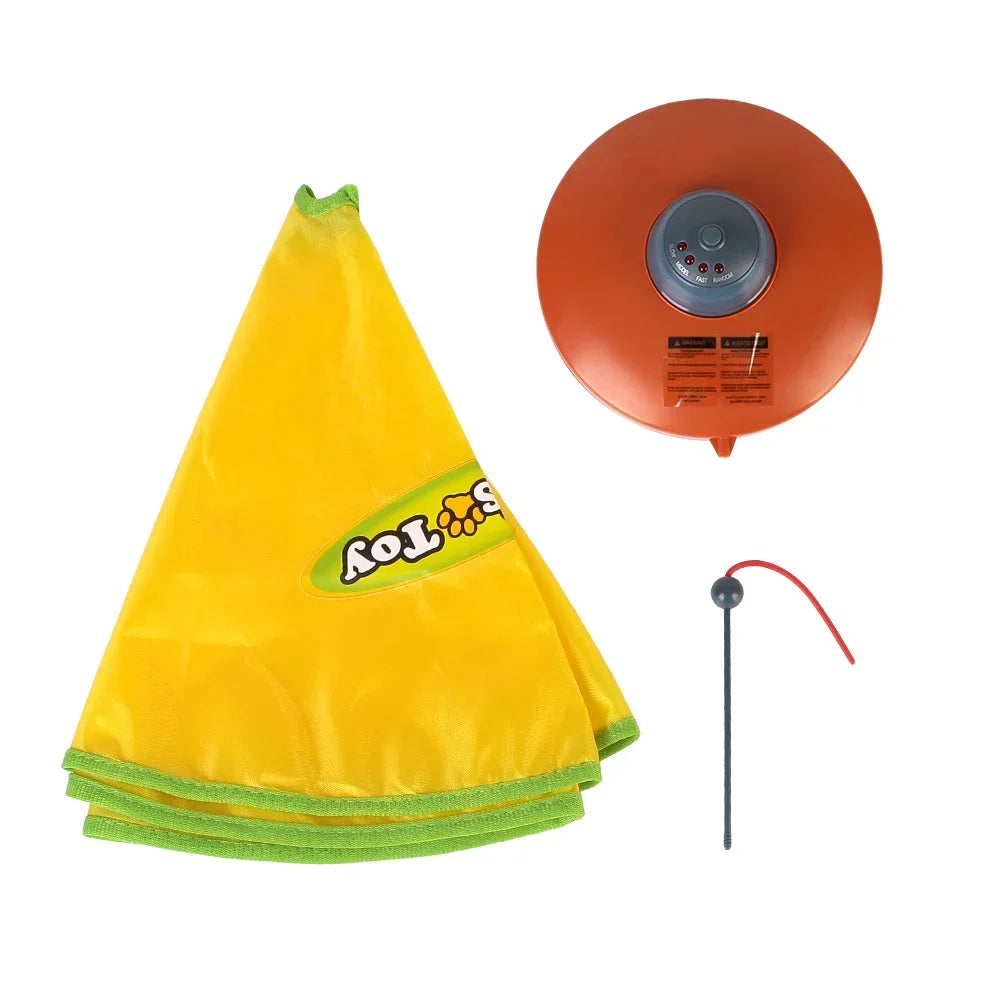 Electric Cat Toy Plate 4 Speeds Automatic Interactive Pet Toy For Cat Kitty Motion Undercover Mouse Fabric Moving Feather Toy