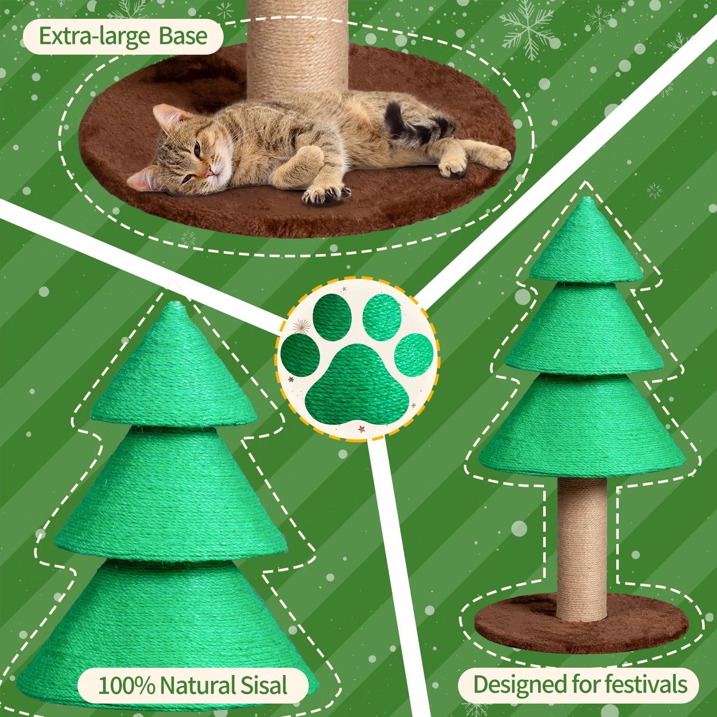 Cat Scratching Post 31.5in Scratch Tower Large Sisal Cat Scratching Tree Christmas Tree Scratcher indoor Cat Scratching Posts
