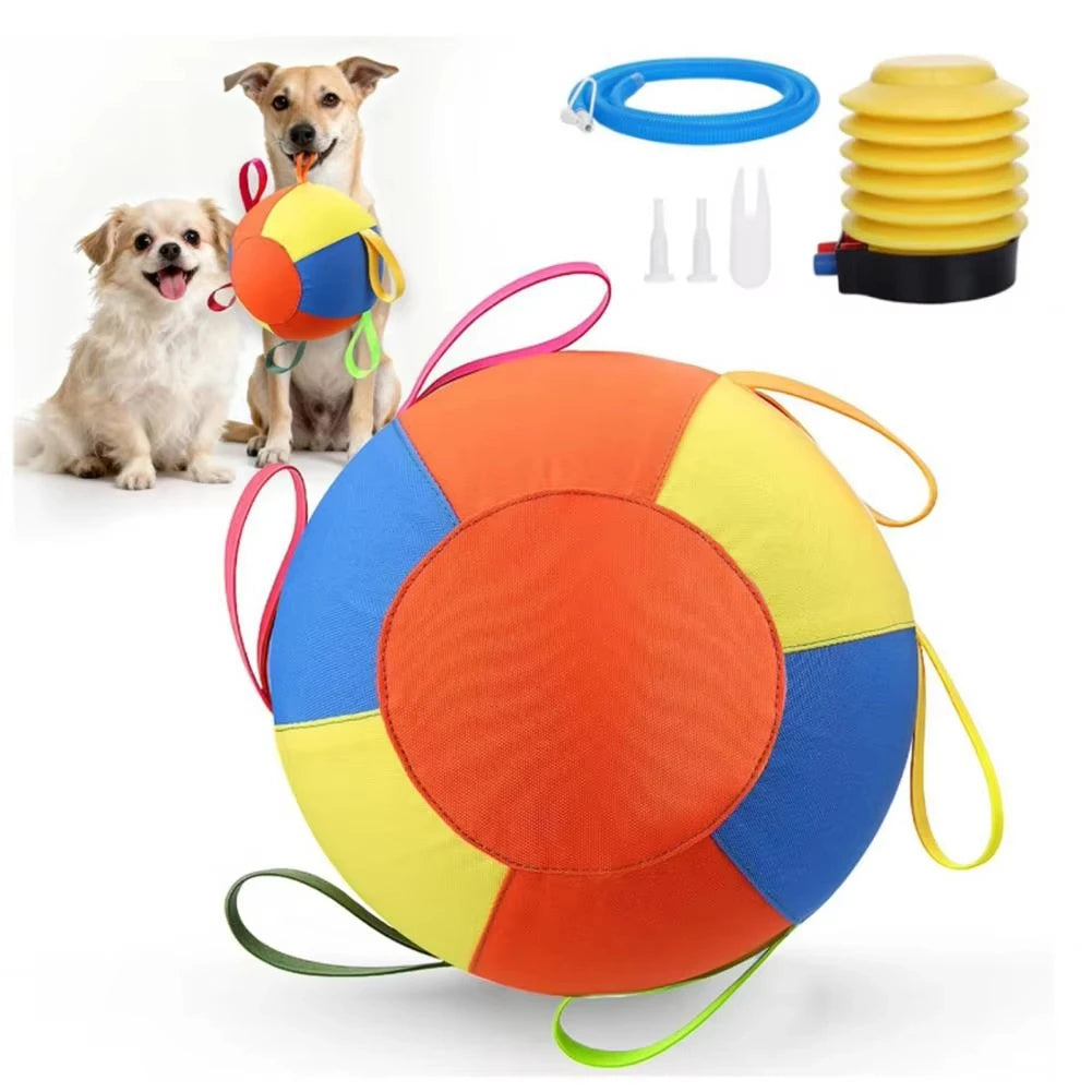 Pet Herding Ball Compact Outdoor Exercise Ball Chew Resistant Ball Colorful Inflatable Training  For Outdoor Exercise Chasing