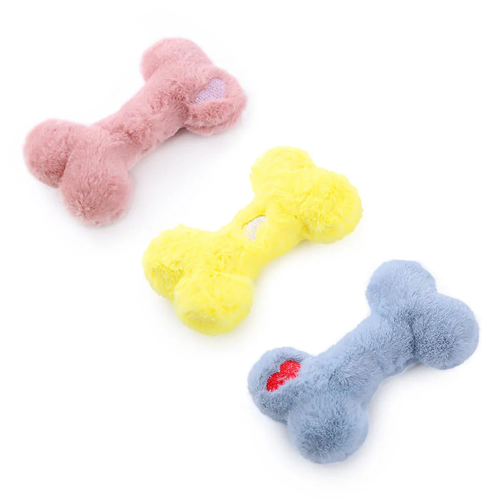 Dog Chew Toy Bone Shape - Squeaky Interactive Pet Toy for Puppies Small Medium Dogs, Durable Non-Toxic Chewing