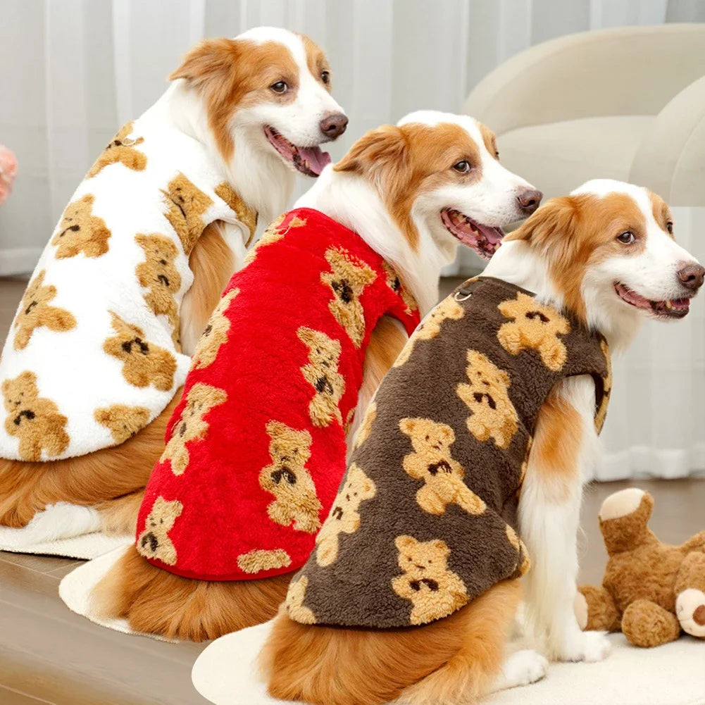 M-7XL Pet Warm Flannel Clothes Winter Dog Cat Coat Pet Clothes 5-35kg Bichon French Bulldog Clothes Pajamas