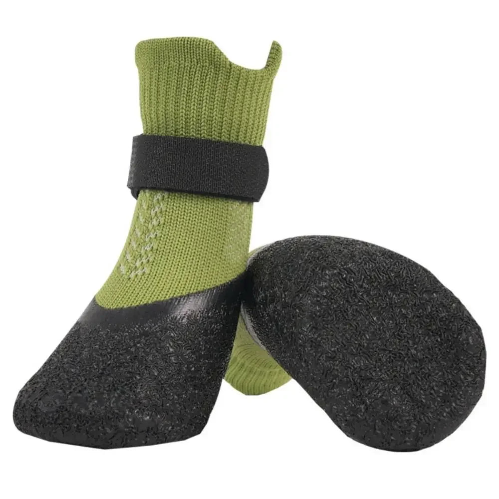 4pcs Dog Boots Waterproof Pet Socks Shoes Breathable Anti-dirty Dog Shoes Non-slip Dog Paw Protector Outdoor