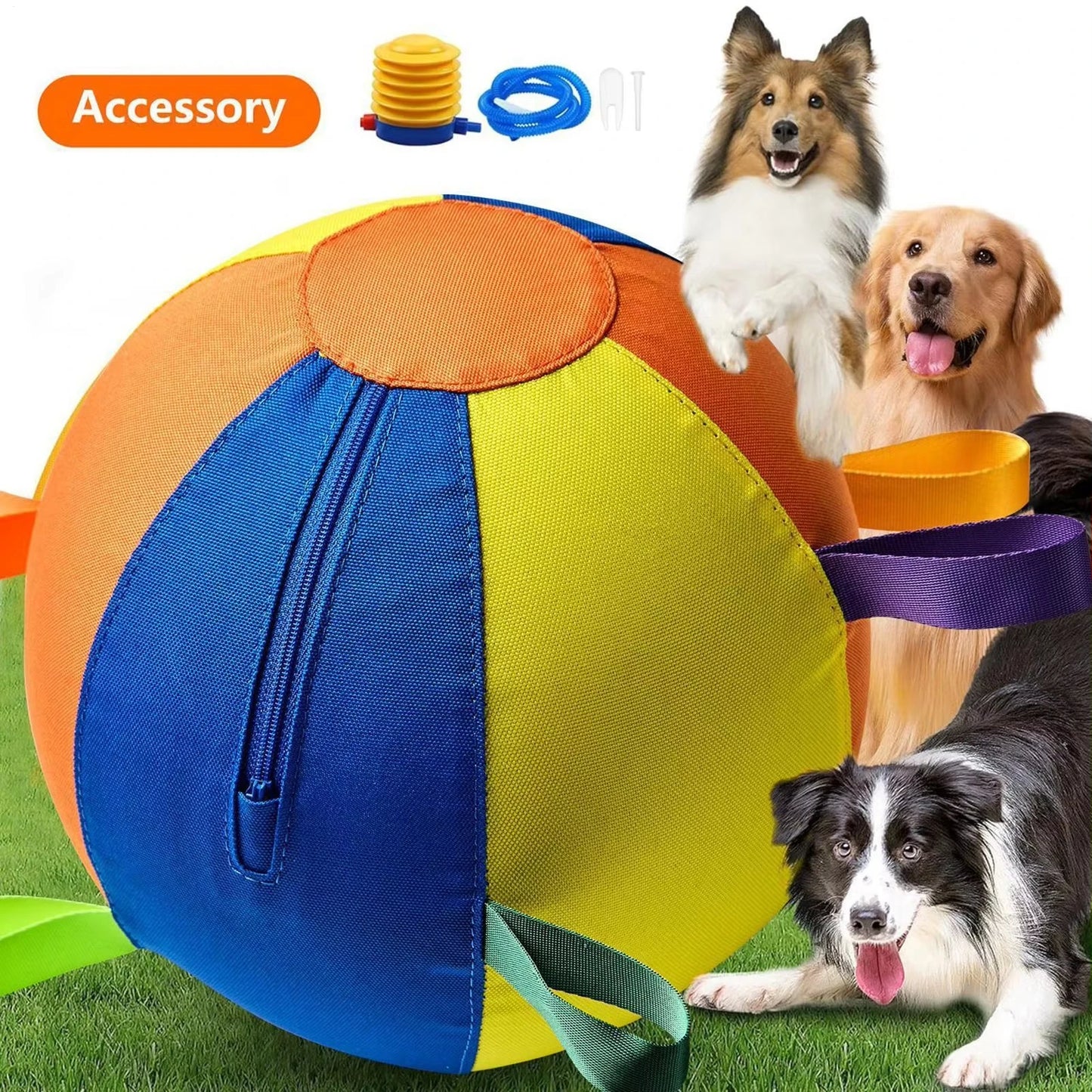 Pet Herding Ball Compact Outdoor Exercise Ball Chew Resistant Ball Colorful Inflatable Training  For Outdoor Exercise Chasing