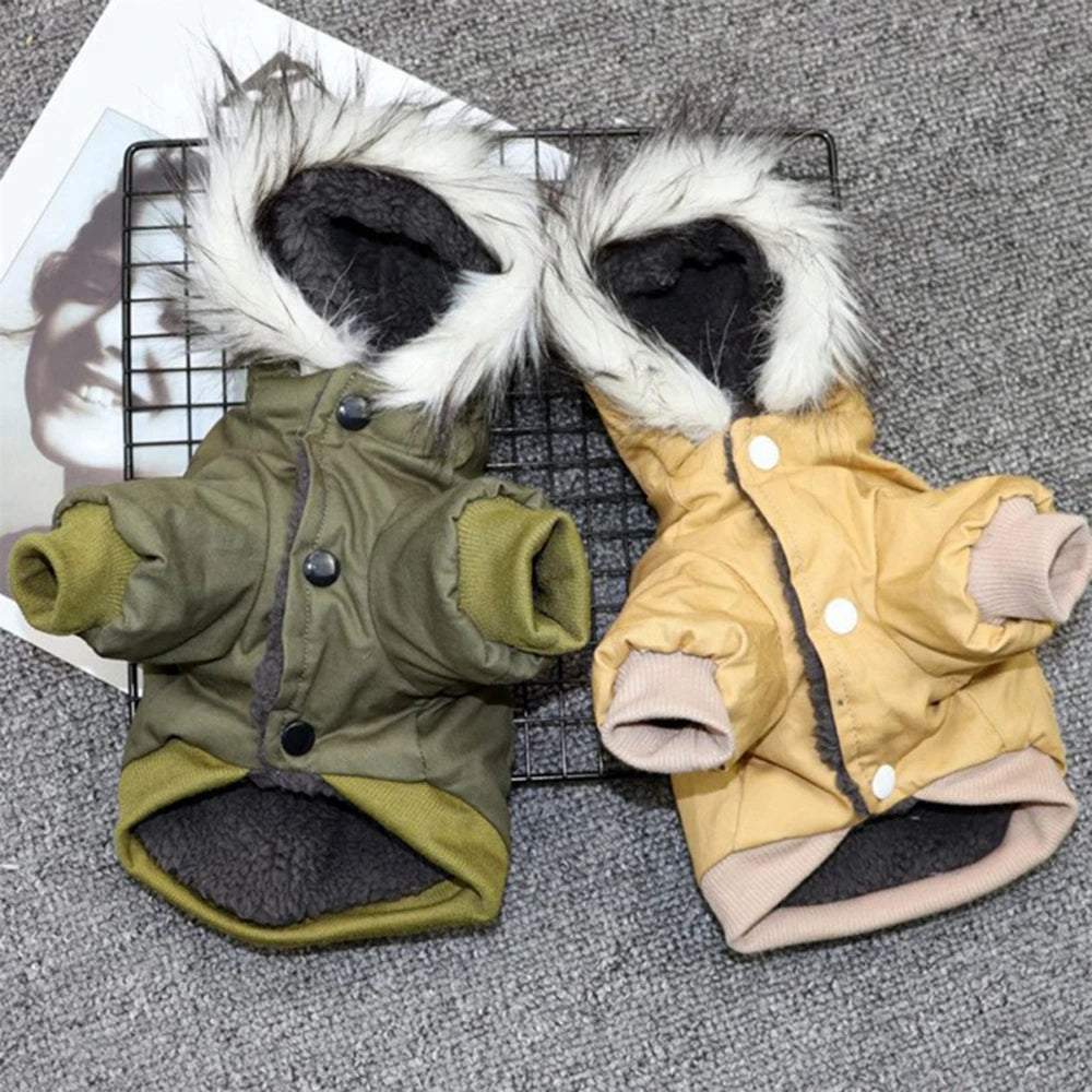 Dog Winter Puppy Pet Coat Jacket for Small Medium Dogs Thicken Warm Chihuahua Yorkies Hoodie Pets Clothing