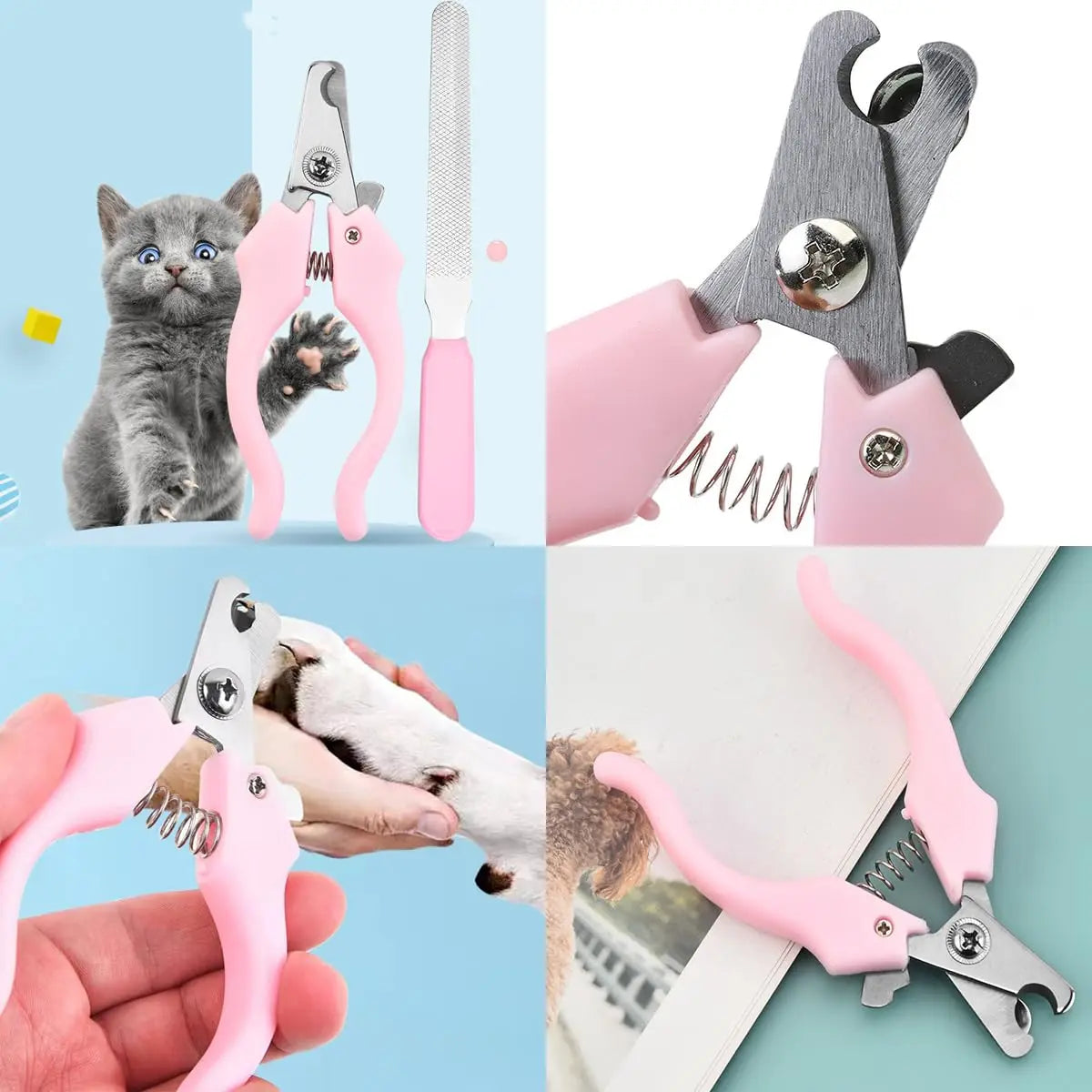 10PCS Pet Grooming Kit: Self-Cleaning Brush, Massage Glove, Nail Clipper & Flea Comb for Cats and Dogs