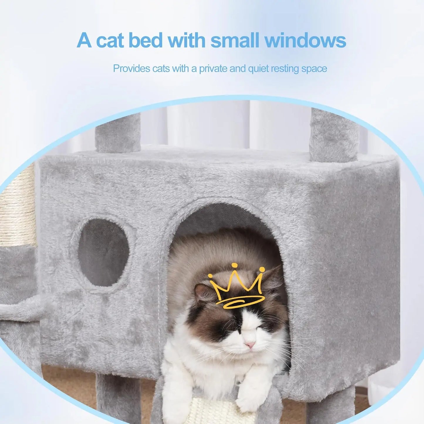 Cat Tree Tower, Scratching Posts with Removable Toys, Cozy Condo, Platform, Hammock, Sisal Scratch