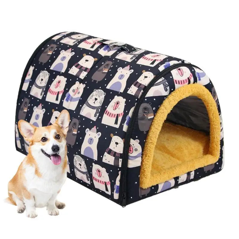 Dog Cave Bed House Indoor Pet House With Mat Water Resistant Pet House Cave With Removable Cushion For Small Medium Large Dogs