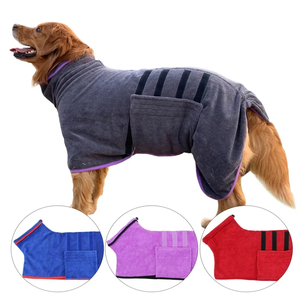 Pet Bathrobe Towel: Microfiber Absorbent Fast Dry for Small Medium Dogs Cats