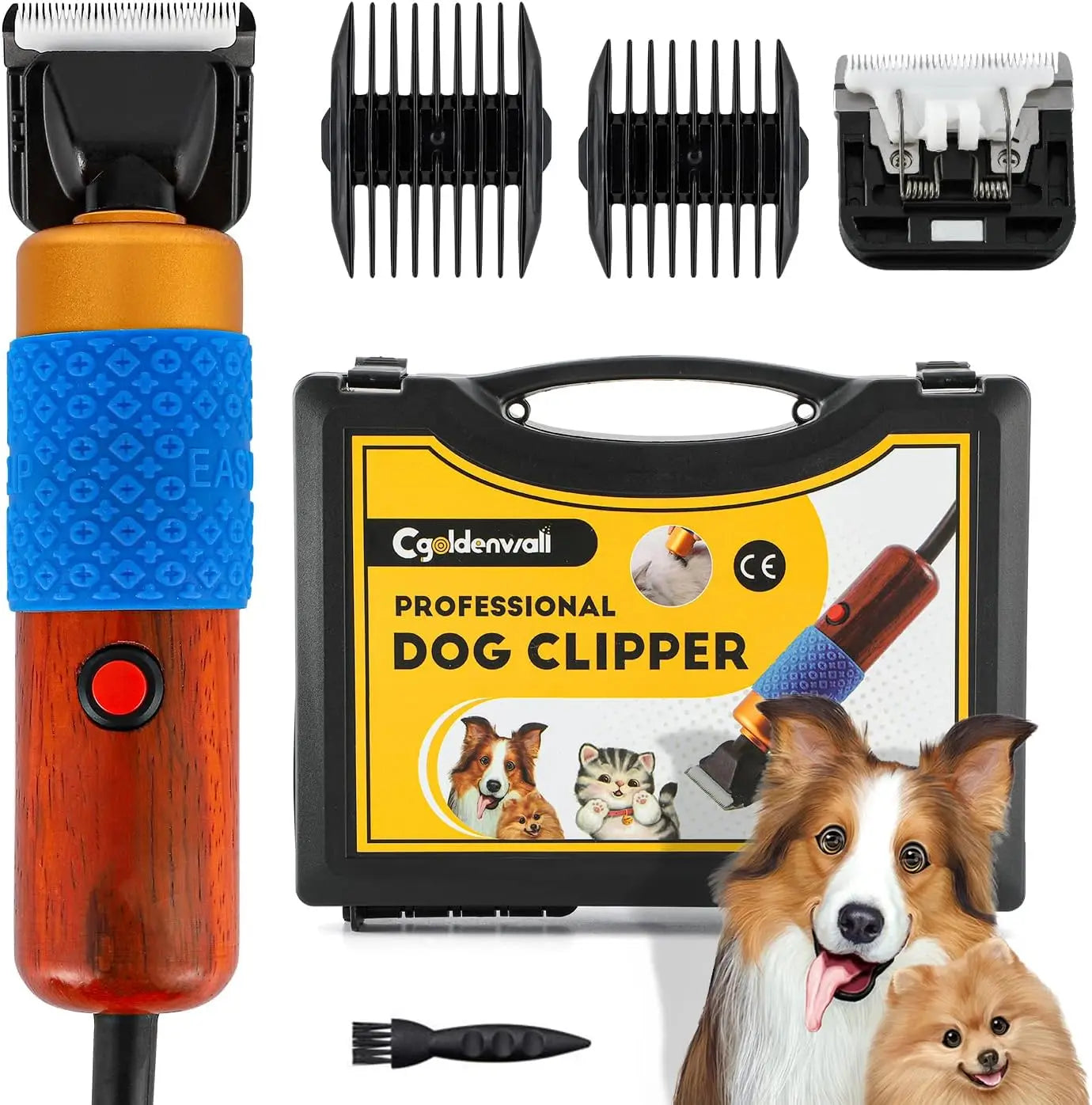 200W Low Noise Pet Hair Clipper Kit with Spare Blade for Dog Cat Sheep Grooming