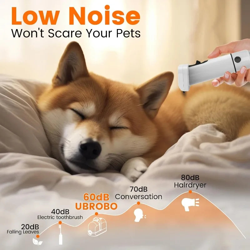 Dog Grooming Vacuum, Dog Grooming Kit with Pet Clippers, 12,000Pa Pet Hair Grooming Vacuum for Dogs, Vacuum Brush for Shedding G