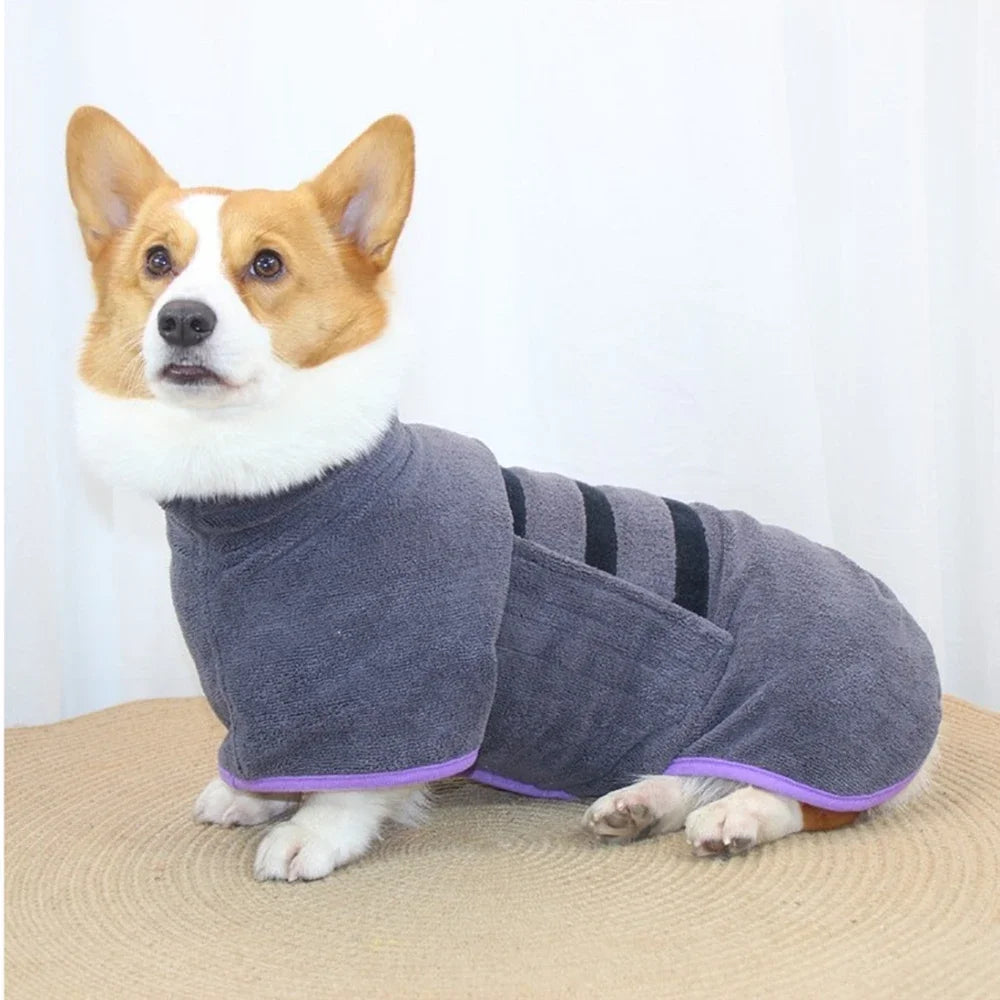 Pet Bathrobe Towel: Microfiber Absorbent Fast Dry for Small Medium Dogs Cats