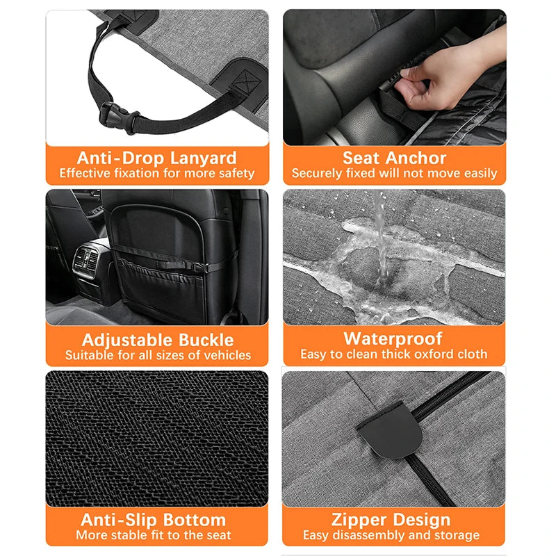Benepaw Dog Car Seat Cover Waterproof Mesh Window Pet Vehicle Hammock Scratchproof Nonslip Puppy Backseat Cover For Trucks SUV