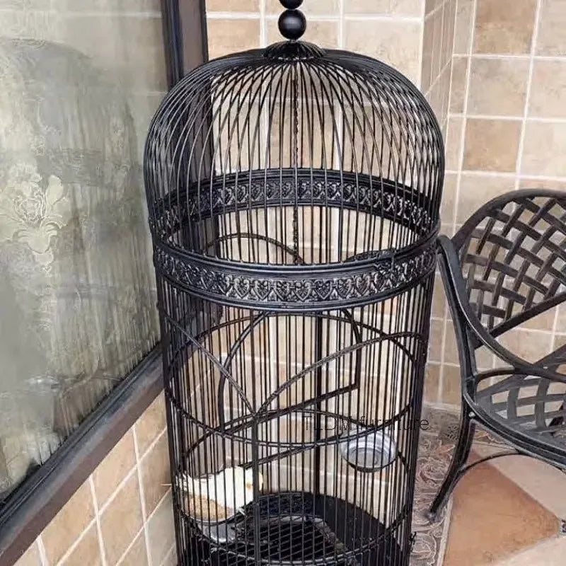 Extra Large iron Cylindrical Bird Cages courtyard outdoor Parrot Large Villa Cage European retro Cage Birds Budgie Canary Bird Z