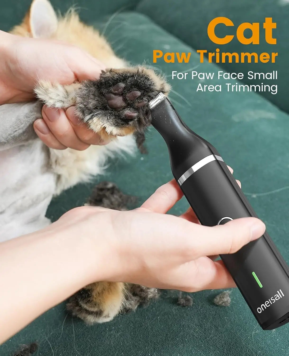 3-in-1 Cordless Cat Grooming Kit for Matted Hair, Quiet Pet Clippers with 2 Speeds & Paw Trimmer
