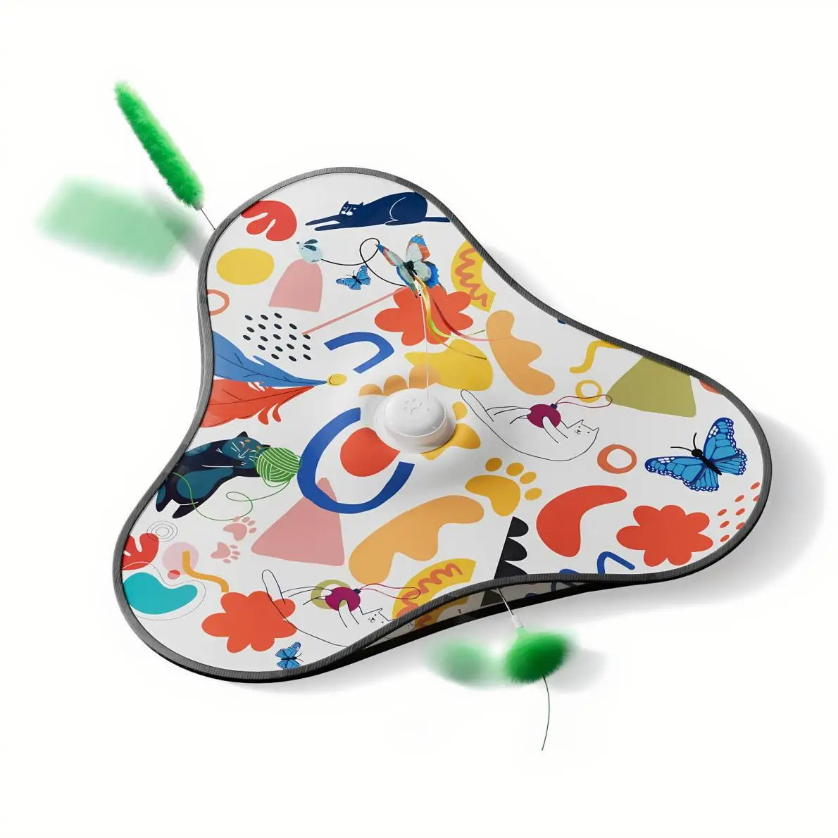Smart Cat Toys Interactive Hide and Seek Cat Toy with Mouse Squeaky Motion Activated Moving Concealed Feathers Kitten Teaser Toy