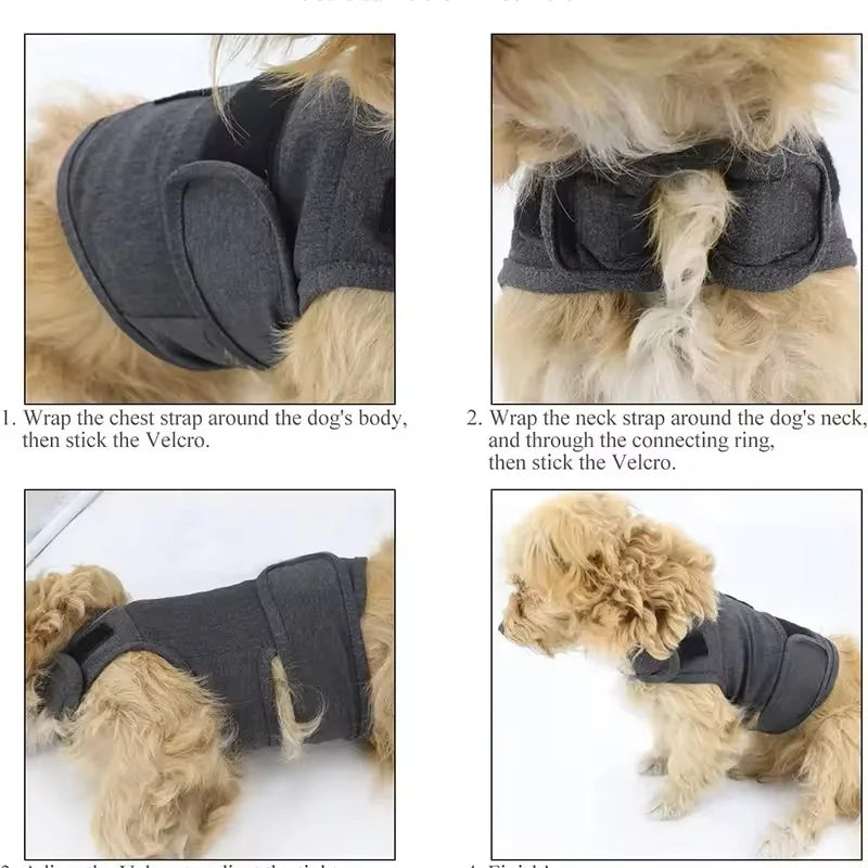 Dog Anxiety Vest Breathable Dog Stress Relieving Dog Lightning Protection Jacket for Anti Anxiety Vest Keeps Pets Calm