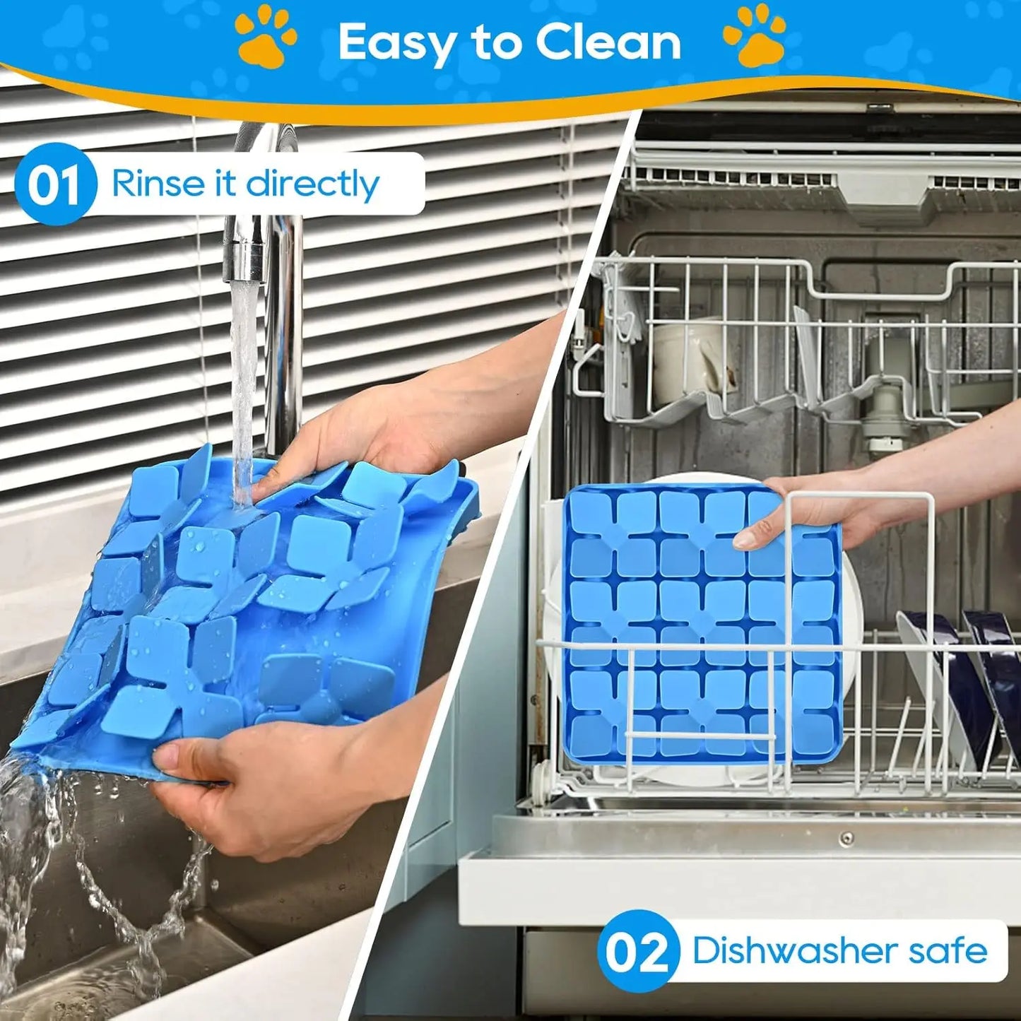 Silicone Snuffle Mat for Dogs, Slow Feeder Lick Mat with Suction Cups, Dog Puzzle Toy for Smell Training & Eating (Blue)