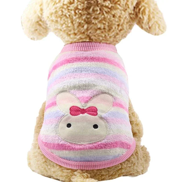 Cartoon Fleece Pet Cat Clothes Winter Warm Pet Dog Vest Puppy Cat Sweater Dog Clothes For Small Dogs Cats Coat Jacket Pet Outfit