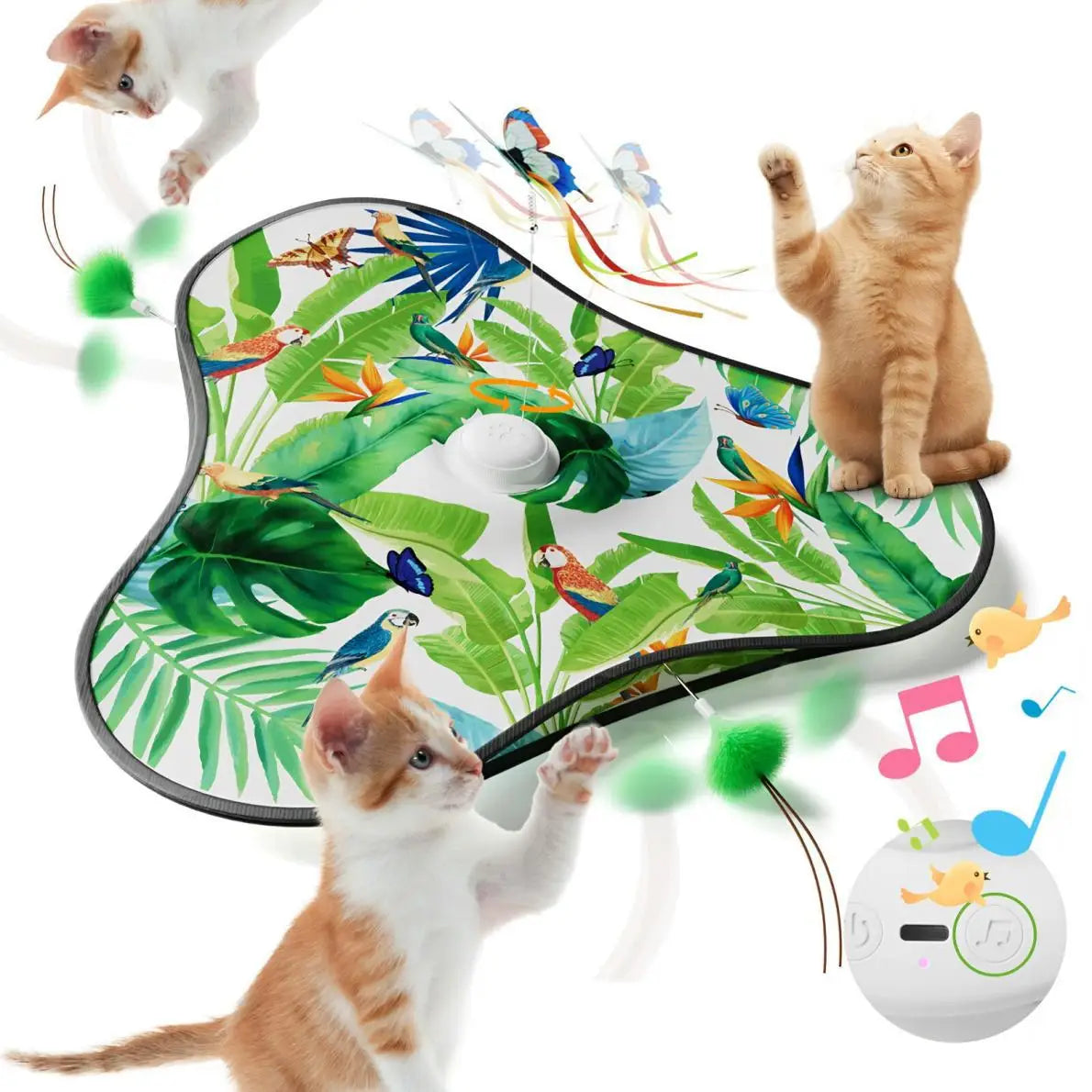 Smart Cat Toys Interactive Hide and Seek Cat Toy with Mouse Squeaky Motion Activated Moving Concealed Feathers Kitten Teaser Toy