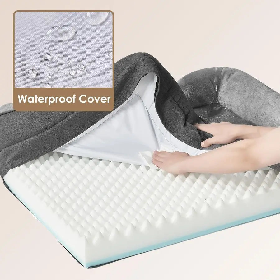 Memory Foam XL Dog Bed for XLarge Sized, Extra Large Orthopedic Dog Sofa with Sides and Waterproof Liner, Washable Bolster Pet