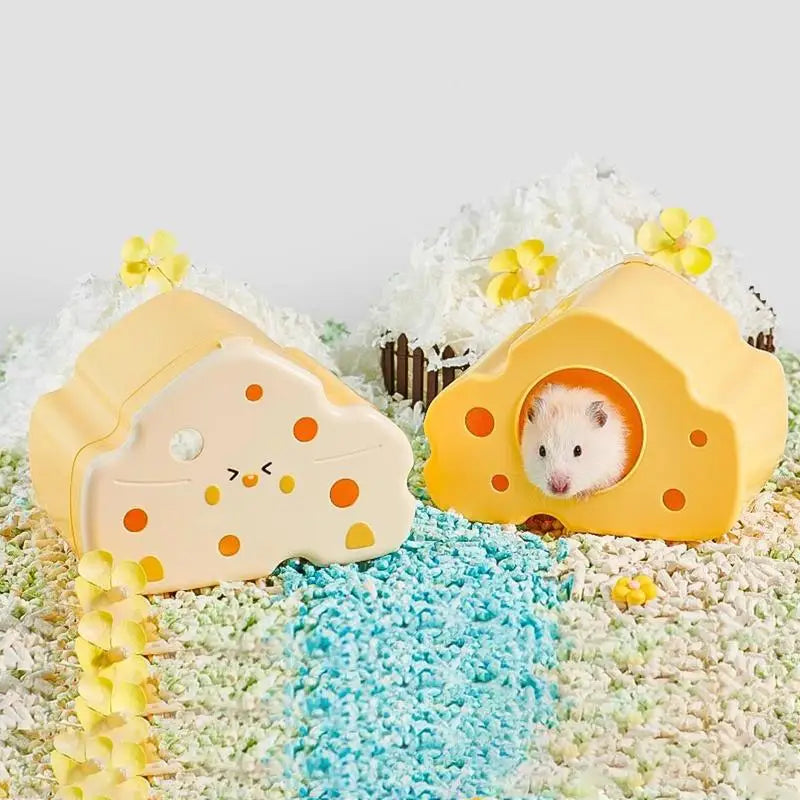 Hamster Hides Cute Magnetic Hamster Hut Cheese Hamster House Visible Gerbil House Small Animal Habitat Hamster Cage Accessories