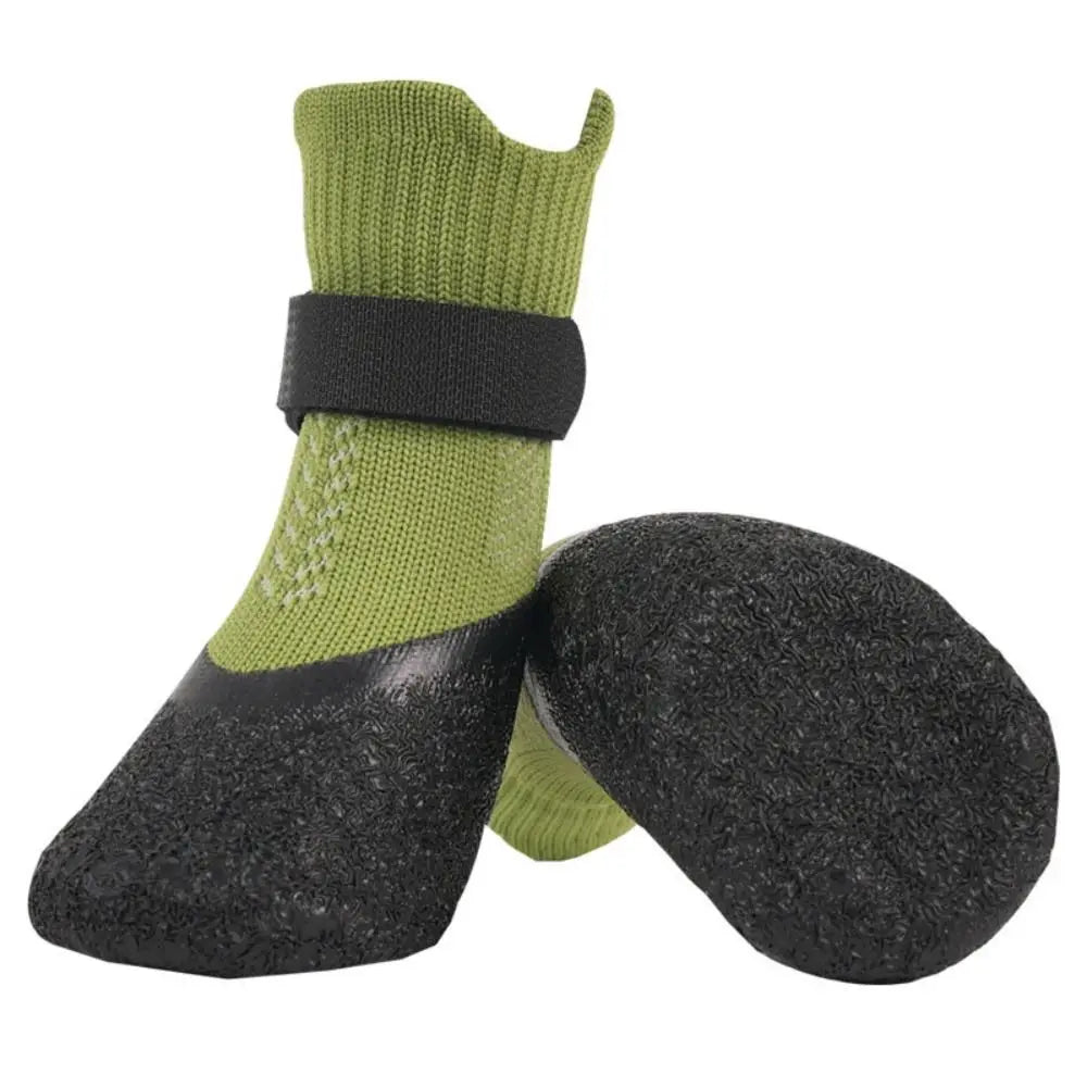 4pcs Dog Boots Waterproof Pet Socks Shoes Breathable Anti-dirty Dog Shoes Non-slip Dog Paw Protector Outdoor